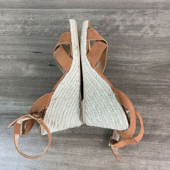 Old Navy Women's Espadrille Platform Sandals Size 9 Caramel Ankle Strap Wedge - Picture 9 of 10